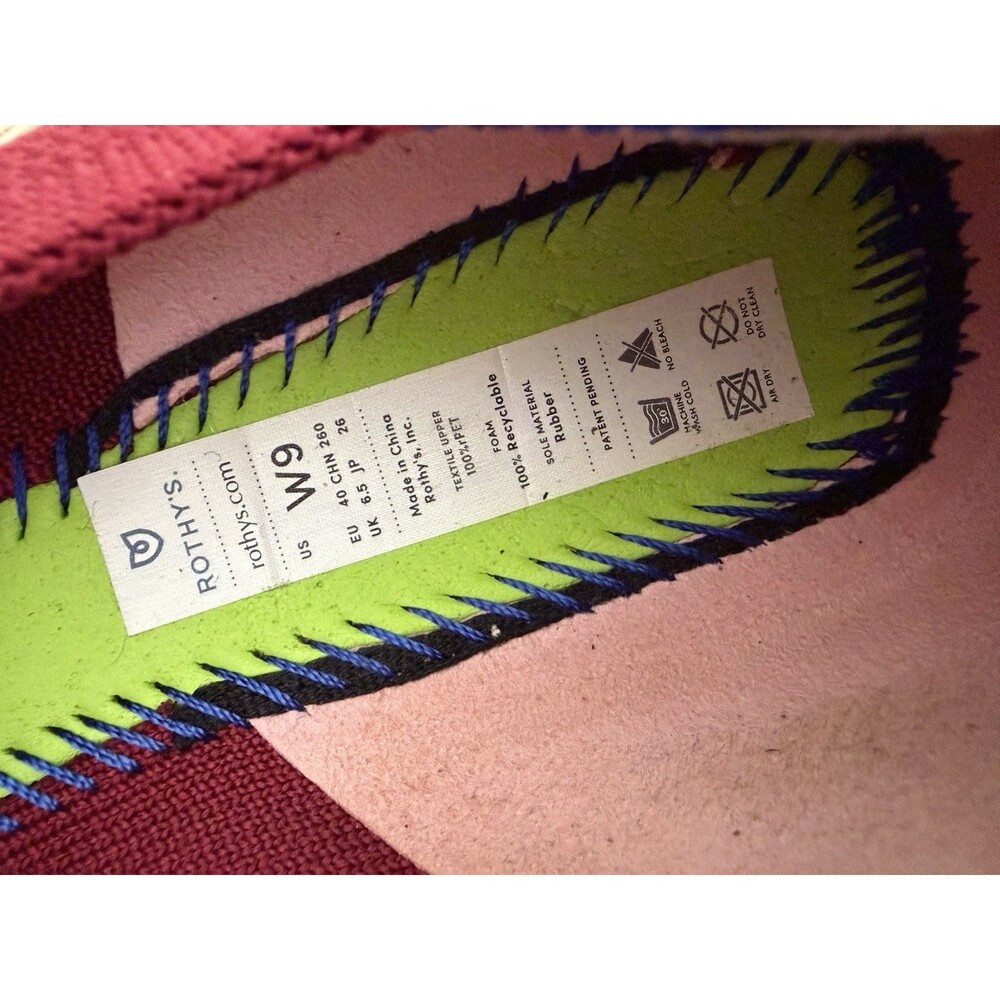 ROTHY'S The Point Ballet flats Red Wine textured knit fabric pointed toe size 9 - Picture 11 of 11